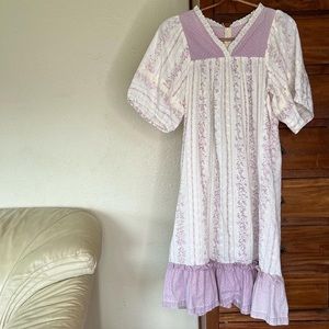 Mu’u mu’u patio house dress Cottagecore prairie eyelet ruffle dress 70s festival